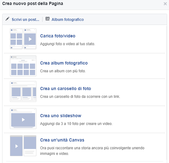 Contenuti facebook